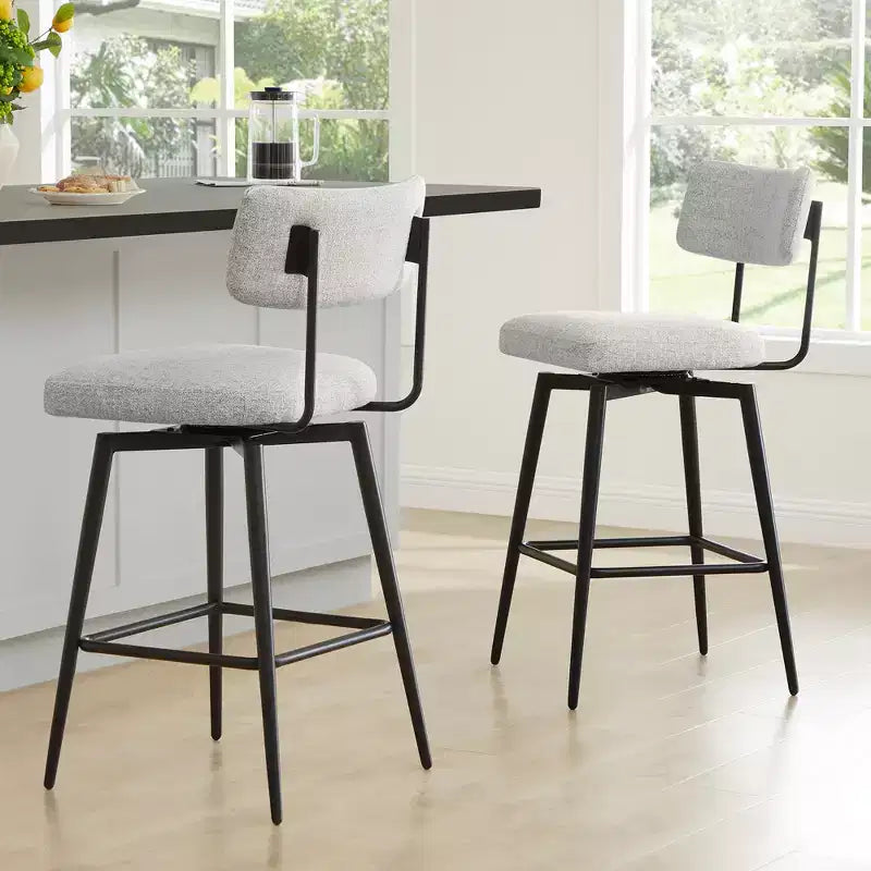Sgabello da bar girevole ad altezza bancone Brown / Cloud, set da 2