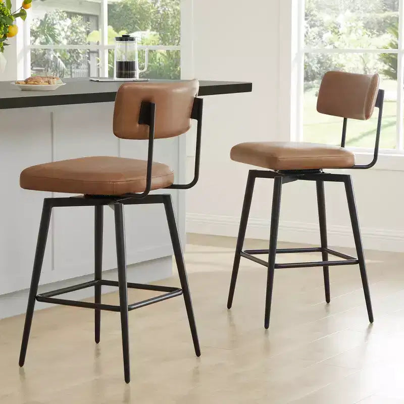 Sgabello da bar girevole ad altezza bancone Brown / Cloud, set da 2