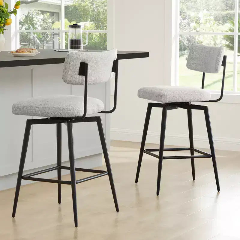 Sgabello da bar girevole ad altezza bancone Brown / Cloud, set da 2