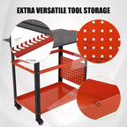 Tavolo per saldatura mobile nero/arancione con piano in acciaio 36x24, per 1 persona, capacità 1200 LB