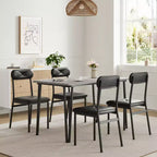 Set da pranzo quadrato 5 pezzi, marrone/grigio, per 4 persone