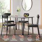 Set da pranzo quadrato 5 pezzi, marrone/grigio, per 4 persone