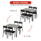 Set da pranzo quadrato 5 pezzi, marrone/grigio, per 4 persone