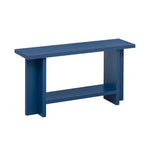 Tavolino console vintage Natural / Blu Navy a gamba singola per 1 persona