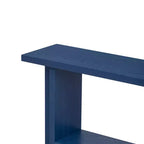 Tavolino console vintage Natural / Blu Navy a gamba singola per 1 persona