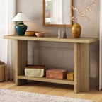 Tavolino console vintage Natural / Blu Navy a gamba singola per 1 persona