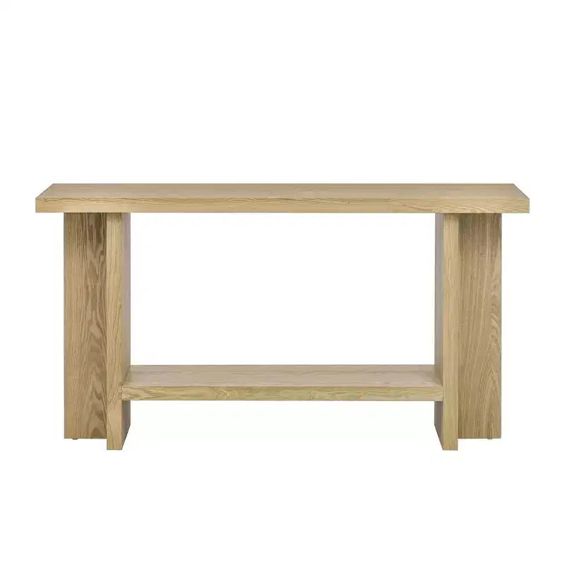 Tavolino console vintage Natural / Blu Navy a gamba singola per 1 persona