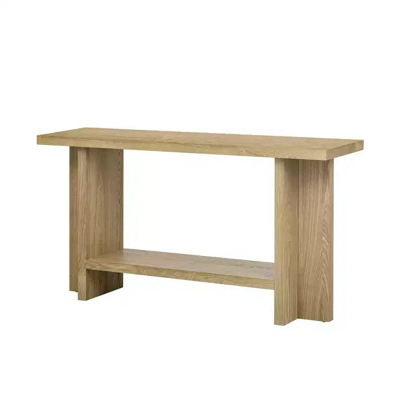 Tavolino console vintage Natural / Blu Navy a gamba singola per 1 persona