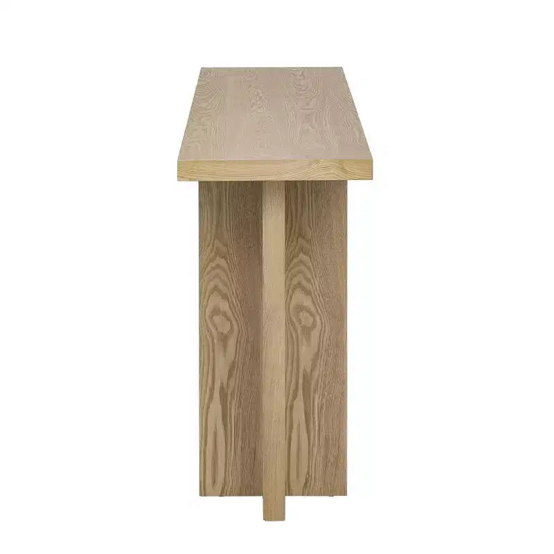 Tavolino console vintage Natural / Blu Navy a gamba singola per 1 persona