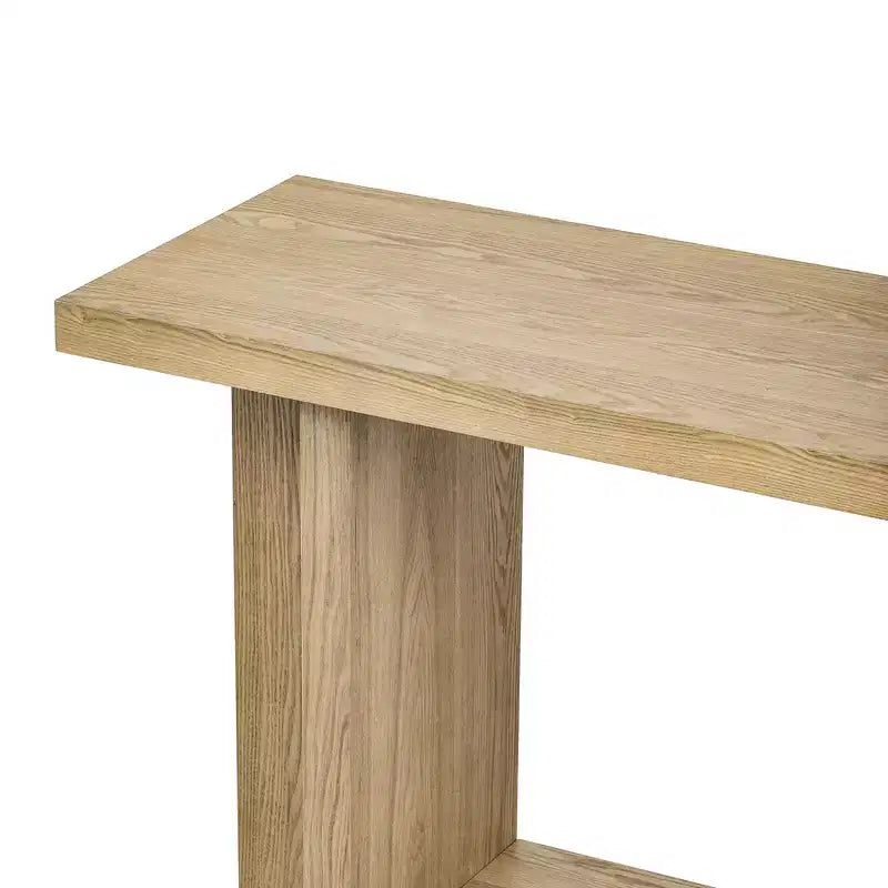 Tavolino console vintage Natural / Blu Navy a gamba singola per 1 persona