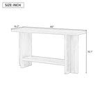 Tavolino console vintage Natural / Blu Navy a gamba singola per 1 persona