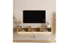 Mobile TV sospeso in legno marrone, montaggio a parete, LED 16 colori, 1–2 persone, per TV 55–65", 174,7 cm