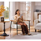 Poltrona Ivory/Marrone retrò Mid-Century con struttura in metallo – Seduta singola