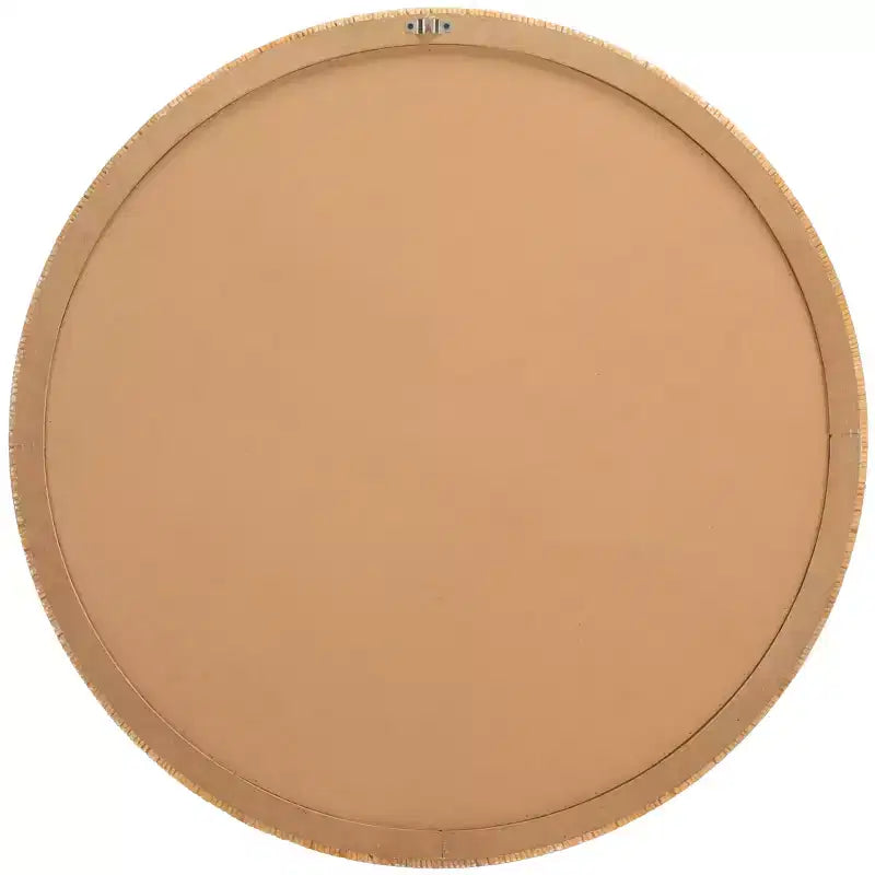 Specchio da parete rotondo naturale, cornice in MDF, singolo, 91 cm