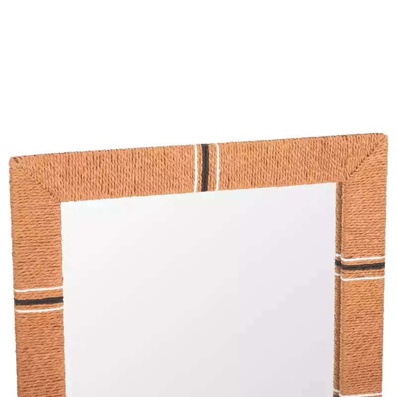 Specchio da parete rettangolare con cornice in legno naturale, singolo, 60,5 x 90,9 cm