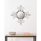 Specchio da parete con cornice rustica marrone, singolo, 72 x 80 cm
