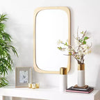 Specchio da parete rettangolare dorato, con cornice, singolo, 21" x 36"