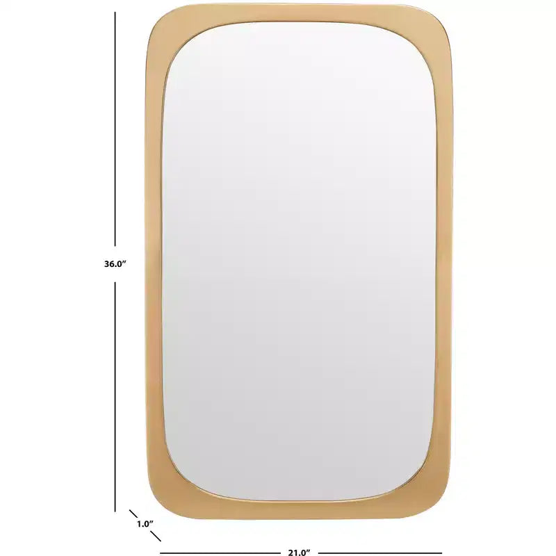 Specchio da parete rettangolare dorato, con cornice, singolo, 21" x 36"
