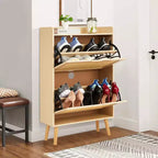 Scarpiera a ribalta beige/nera – Contiene fino a 20 paia