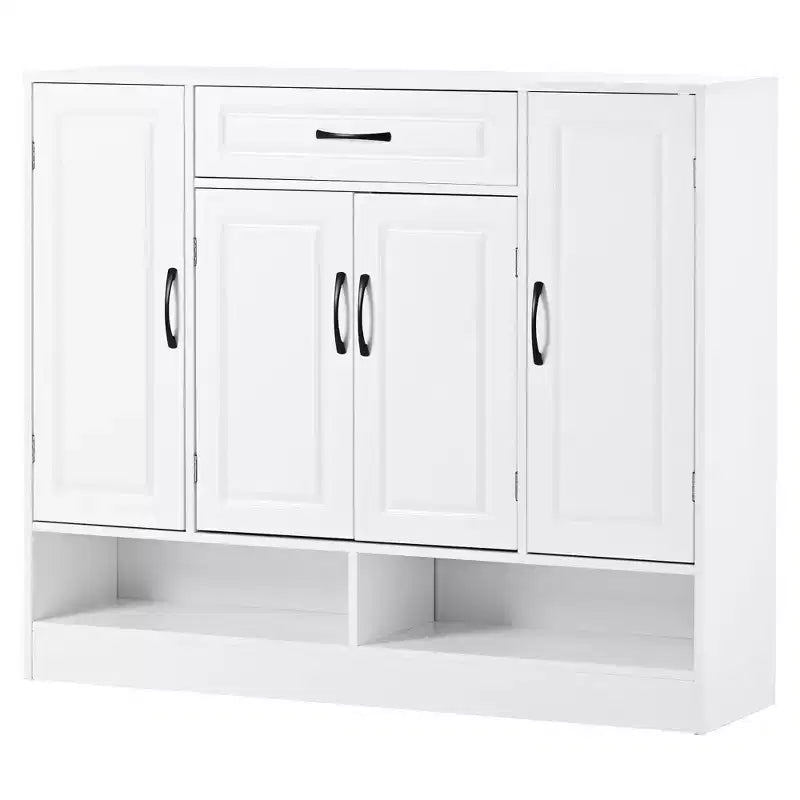 Scarpiera – Nero/Bianco, 4 ante con cassetto, Monoutente