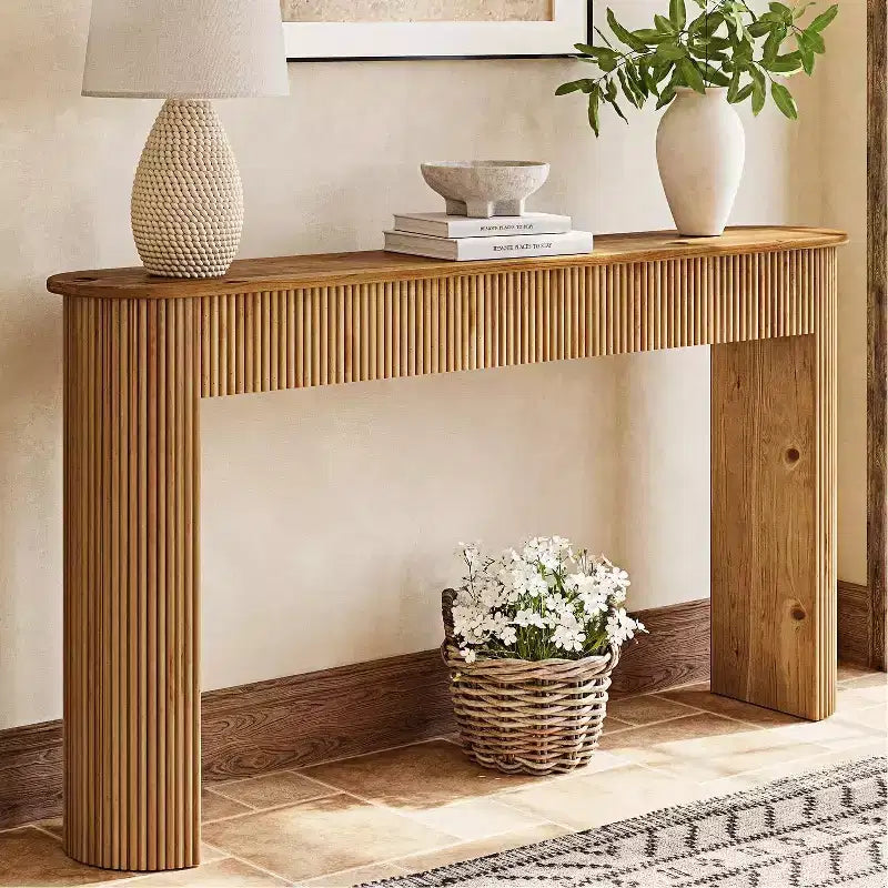 Lantine Solid Wood Console Table, 63 Long Entryway Table, Sofa Table Behind Couch for Living Room, Hallway, Entrance