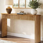 Consolle in legno massello giallo, 160 cm, tavolo da ingresso/divano monoposto