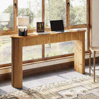 Consolle in legno massello giallo, 160 cm, tavolo da ingresso/divano monoposto
