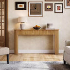Consolle in legno massello giallo, 160 cm, tavolo da ingresso/divano monoposto