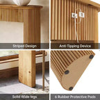 Consolle in legno massello giallo, 160 cm, tavolo da ingresso/divano monoposto