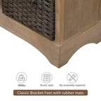 Antico Blu Navy / Grigio Marrone / Espresso / Bianco – Cassettiera a 6 cassetti con Cesti in Rattan
