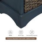 Antico Blu Navy / Grigio Marrone / Espresso / Bianco – Cassettiera a 6 cassetti con Cesti in Rattan