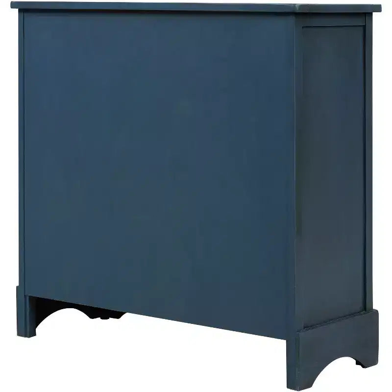 Antico Blu Navy / Grigio Marrone / Espresso / Bianco – Cassettiera a 6 cassetti con Cesti in Rattan