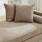Chaise longue in ciniglia beige/grigio/tortora con bordo borchiato, 2 posti