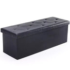 Pouf portaoggetti rettangolare largo 43" – Nero/Marrone, Posto singolo