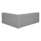 Divano letto a L grigio full size con libreria, struttura in legno, 1 persona