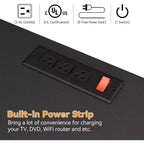 Comò a 10 cassetti con strisce nere/grigio scuro/tigrate e supporto TV con presa di corrente – 1 persona