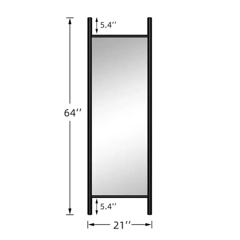 Specchio a tutta lunghezza a pioli nero/marrone, singolo, 160-180 cm