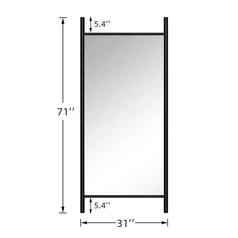 Specchio a tutta lunghezza a pioli nero/marrone, singolo, 160-180 cm