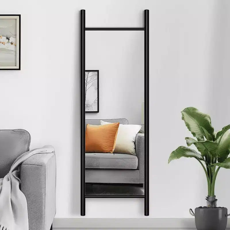 Specchio a tutta lunghezza a pioli nero/marrone, singolo, 160-180 cm