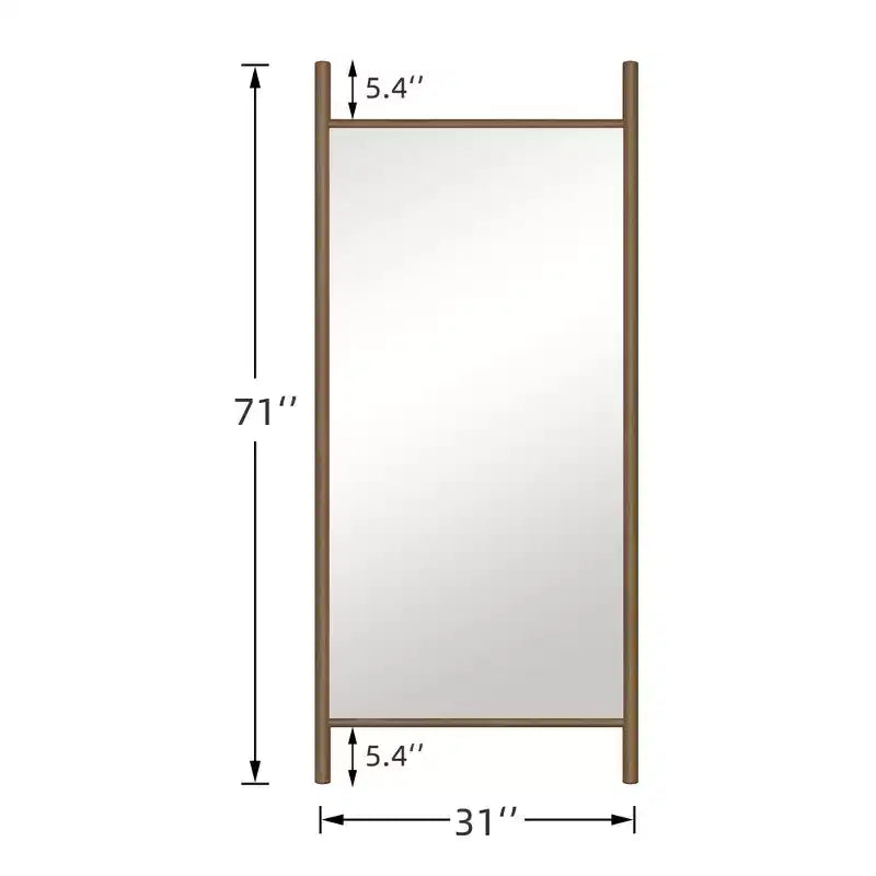 Specchio a tutta lunghezza a pioli nero/marrone, singolo, 160-180 cm