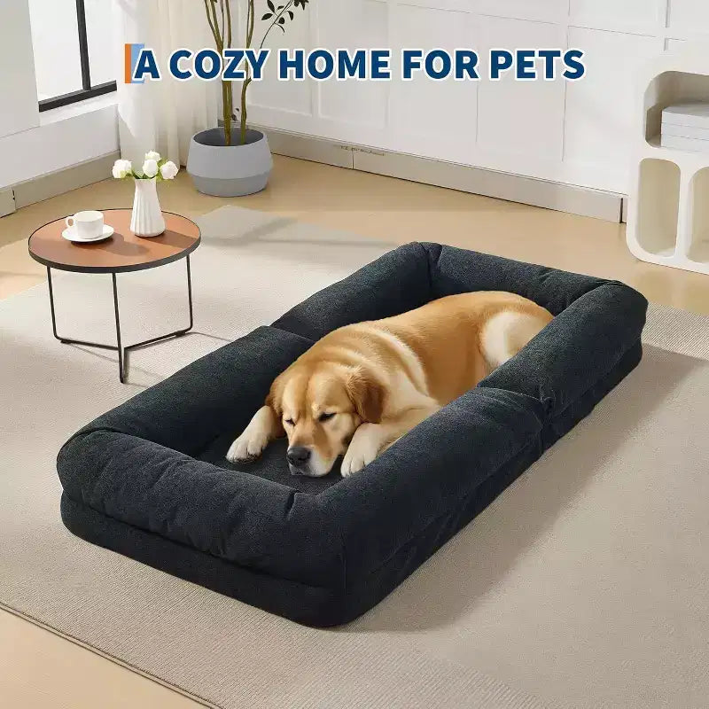 Divano Reclinabile da Pavimento in ciniglia Regolabile – Beige/Nero/Marrone/Grigio, Pieghevole a 5 Posizioni, per 1-2 Persone e Animali Domestici