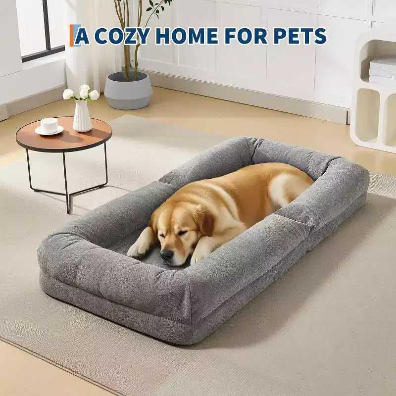 Divano Reclinabile da Pavimento in ciniglia Regolabile – Beige/Nero/Marrone/Grigio, Pieghevole a 5 Posizioni, per 1-2 Persone e Animali Domestici