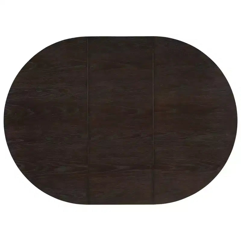 Set Tavolo da Pranzo Rotondo Allungabile, Espresso e Beige / Naturale e Beige, 4 Posti, 5 Pezzi