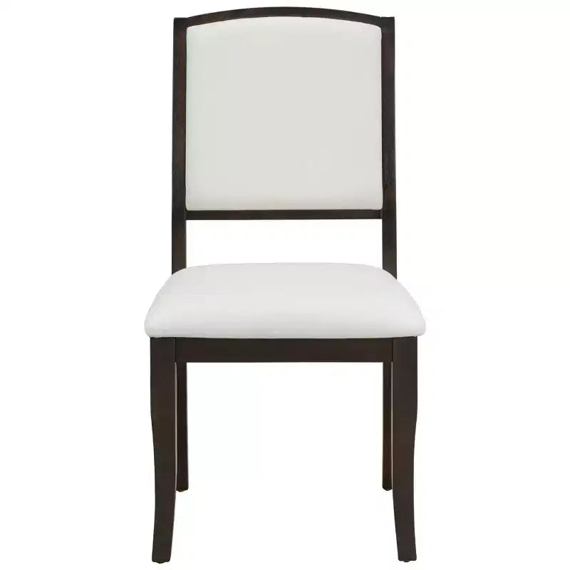 Set Tavolo da Pranzo Rotondo Allungabile, Espresso e Beige / Naturale e Beige, 4 Posti, 5 Pezzi