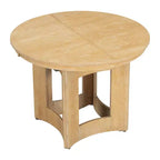 Set Tavolo da Pranzo Rotondo Allungabile, Espresso e Beige / Naturale e Beige, 4 Posti, 5 Pezzi