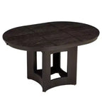Set Tavolo da Pranzo Rotondo Allungabile, Espresso e Beige / Naturale e Beige, 4 Posti, 5 Pezzi