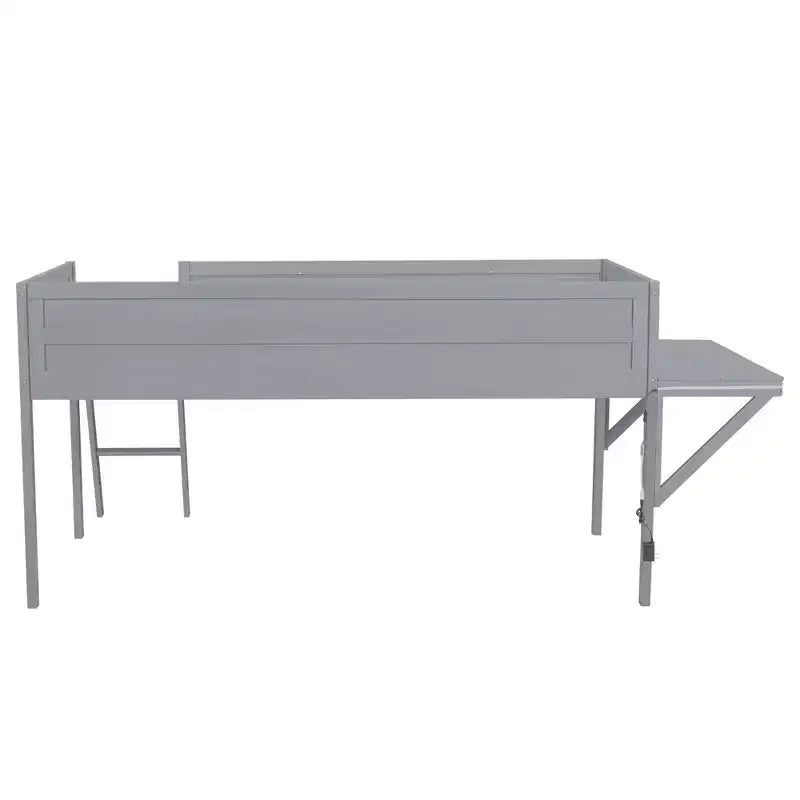 Letto a soppalco Grey Gaming con LED e scrivania, singolo/una piazza e mezza