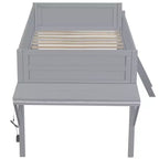 Letto a soppalco Grey Gaming con LED e scrivania, singolo/una piazza e mezza
