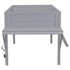 Letto a soppalco Grey Gaming con LED e scrivania, singolo/una piazza e mezza