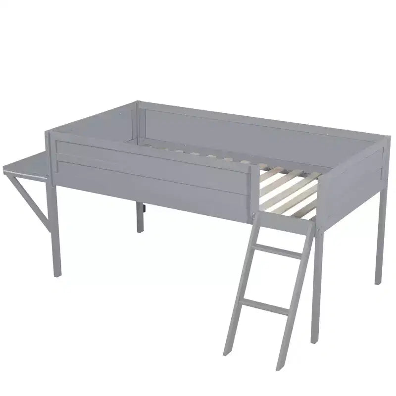 Letto a soppalco Grey Gaming con LED e scrivania, singolo/una piazza e mezza